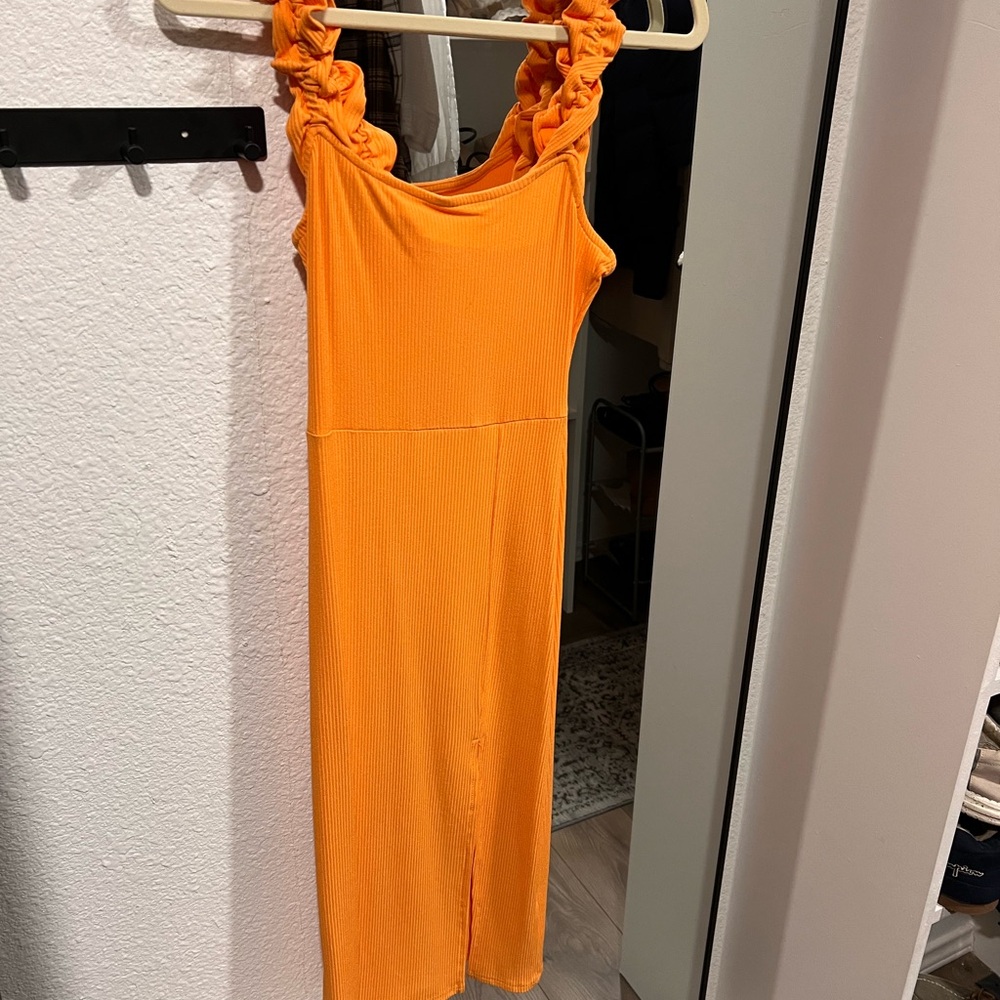 Pink Lily Vibrant Orange midi dress